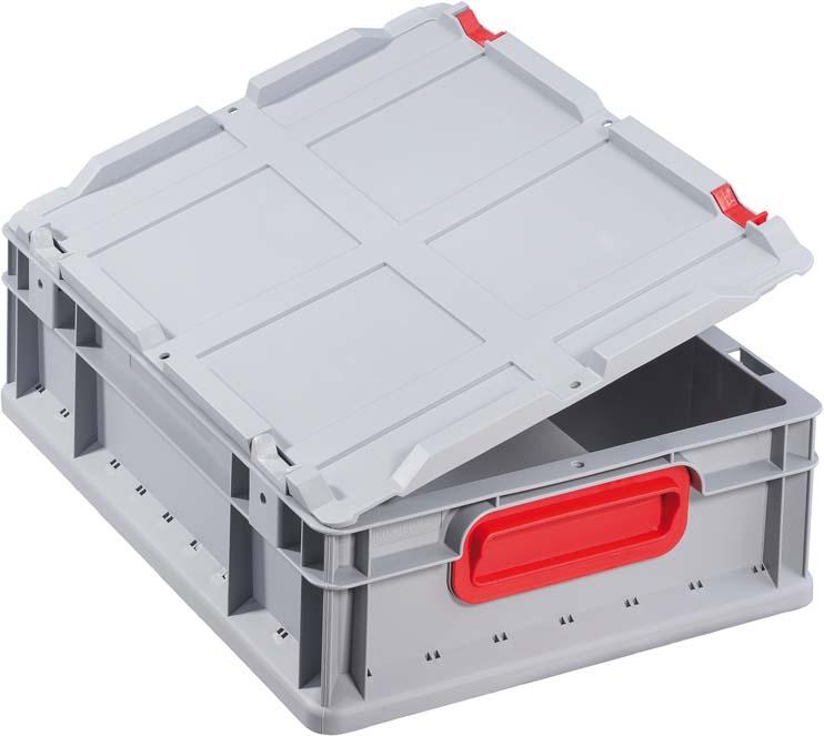 Produktbild Allit EuroBox 622, 600x400x220mmGriffe geschl., grau/rot