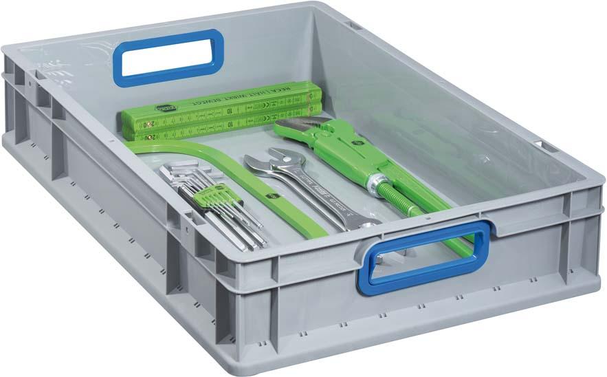 Produktbild Allit EuroBox 632,600x400x320mmGriffe offen,grau/blau bild 2