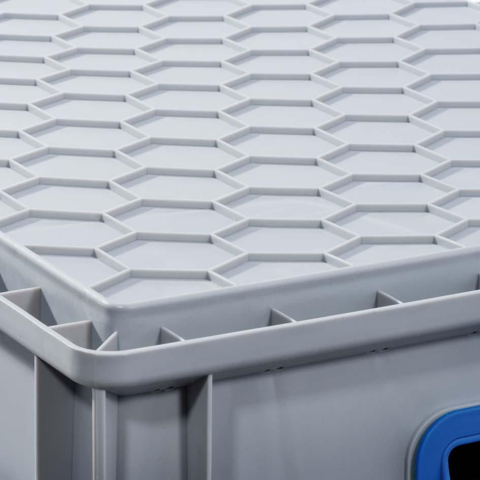 Produktbild Allit EuroBox 632,600x400x320mmGriffe offen,grau/blau bild 3