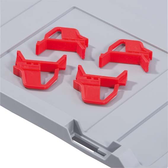 Produktbild Allit Schiebeschnappverschluss f.Eurobox, rot (VE4St.)
