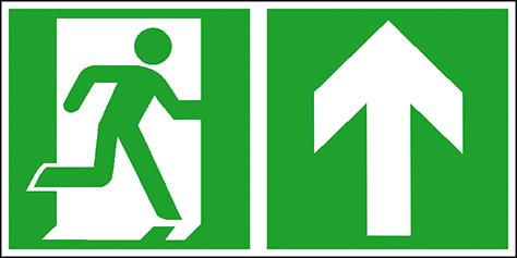 Produktbild Safety Marking Rettungs-Schild, Rettungsweg gerade re 40x20cm, Alu, nachl.