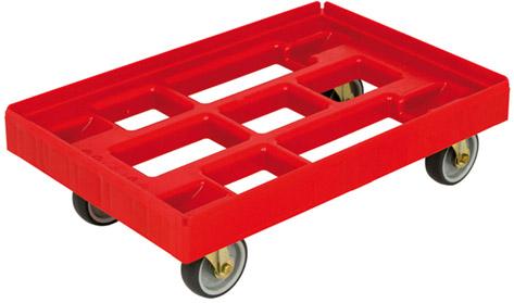 Produktbild Transportroller 610x410mmrot, m. 4 LR.