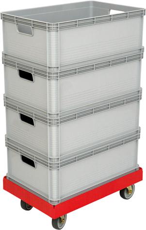 Produktbild Transportroller 610x410mmgrau, m. 4 LR. bild 2