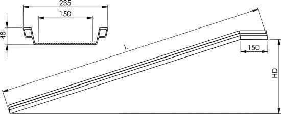 Produktbild Altec Verladeschiene Alu 500 KpL2000xB150 mm mit Rand bild 2