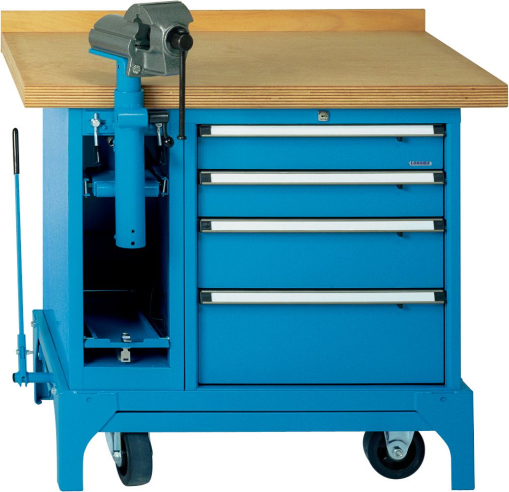 Produktbild Lokoma Mobile Werkbank FMW100/4 o.Kabelaufroller RAL5012