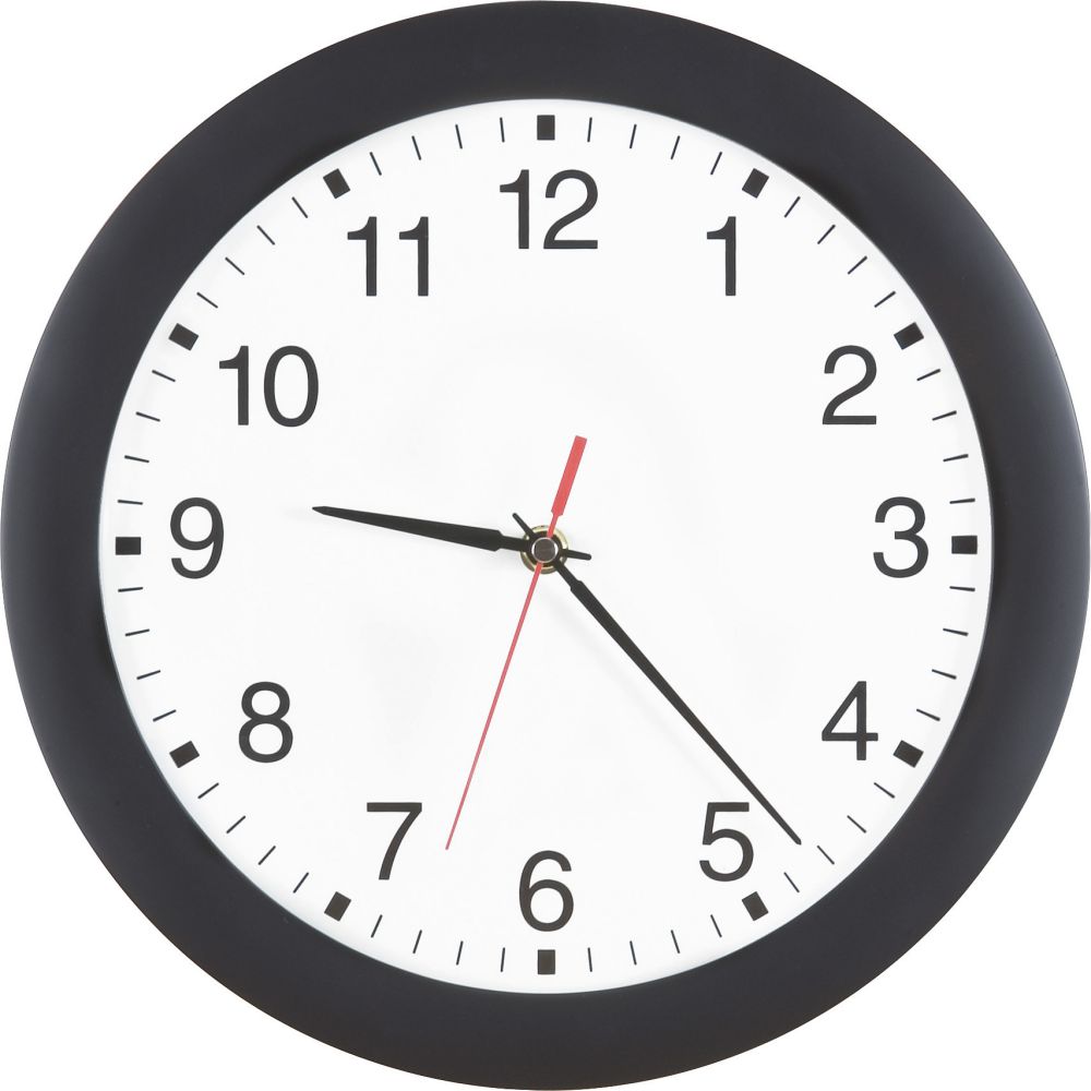 Produktbild Bürk Mobatime Quarz-Wanduhr D 300 mm Gehäuse sw, Zahlen