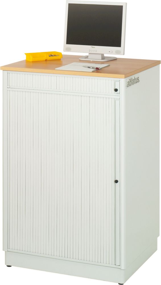 Produktbild RAU PC Arbeitsplatz stationär mit Tatstaturauszug Farbe grau blau