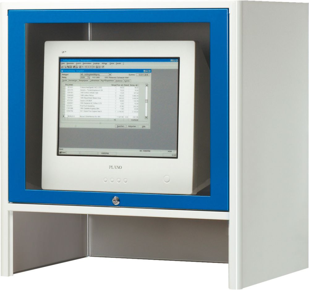 Produktbild RAU Monitorgehäuse abschließb. RAL7035/5010