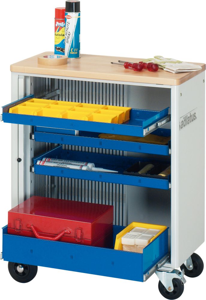 Produktbild RAU Werkzeugwagen adlatus 4SL, buche 700x390x860, gr/bl