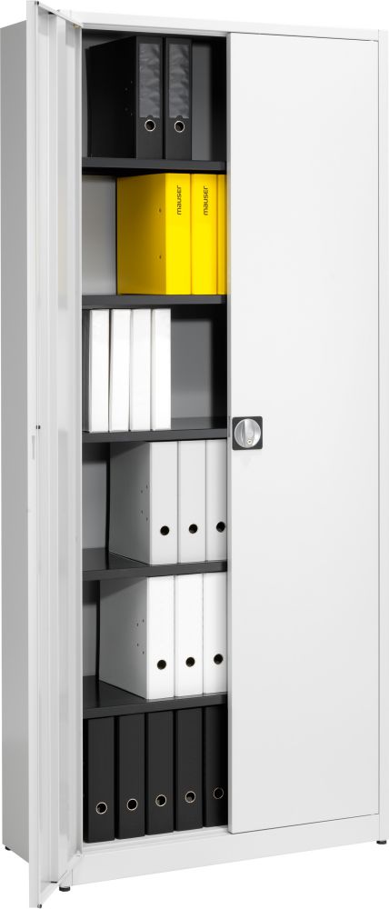 Produktbild Mauser Flügeltürenschrank 2200/950/420 5 Böden graphitschwarz lackiert