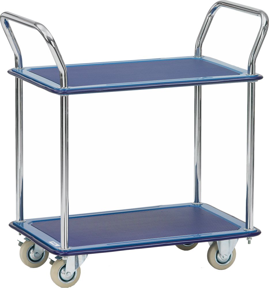 Produktbild FETRA Ganzstahlwagen Transportwagen 3112 2 Ladeflächen 740x480mm