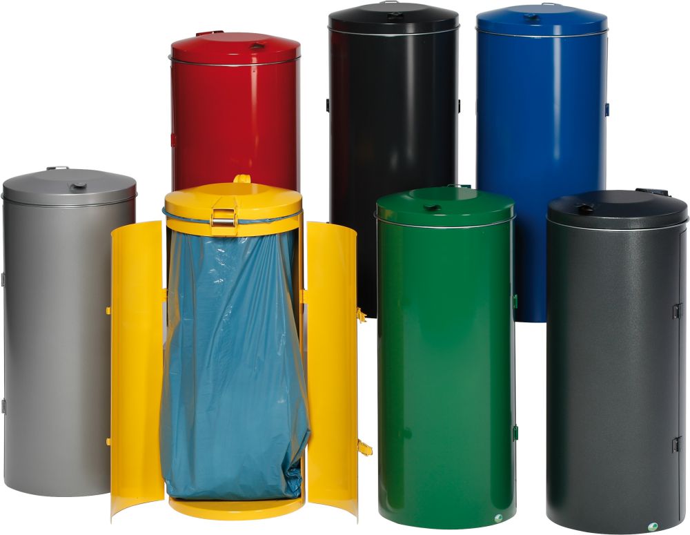 Produktbild Var Abfallsammler-Doppeltür 120 l weiß H 980 mm bild 1