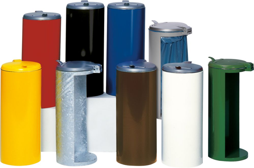 Produktbild Var Abfallsammler mit Deckel H900 mm D450 mm silber bild 1