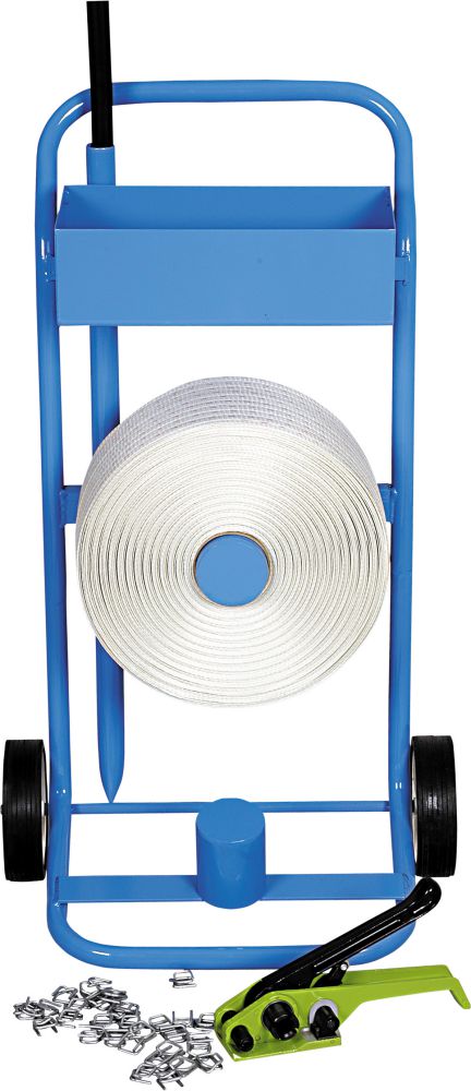 Produktbild Komplettset: PES-Kraftband-Set komplett 13mm , verleimt, mit Abroller