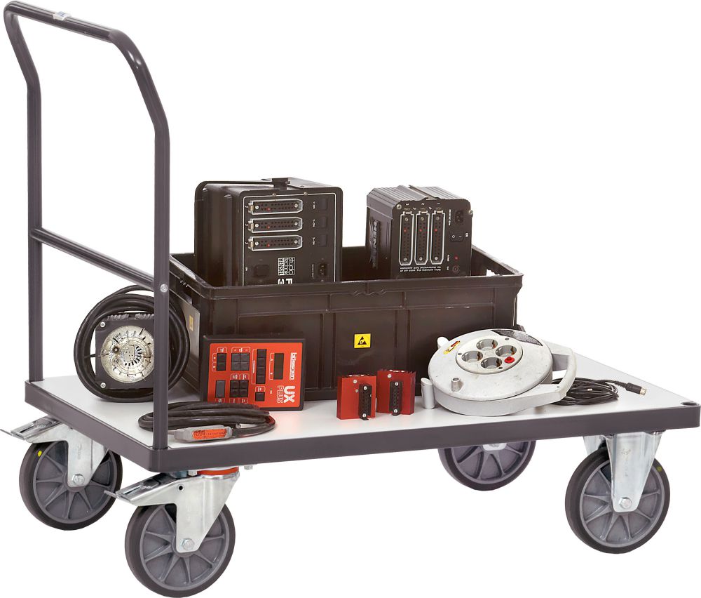 Produktbild FETRA ESD Schiebebügelwagen Transportwagen 400kg 850x500 mm bild 1