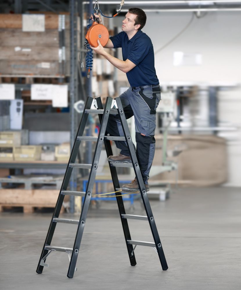 Produktbild ZARGES Schwerlaststehleiter Z600m. 2x5 Sprossen, AH 2,75m bild 2