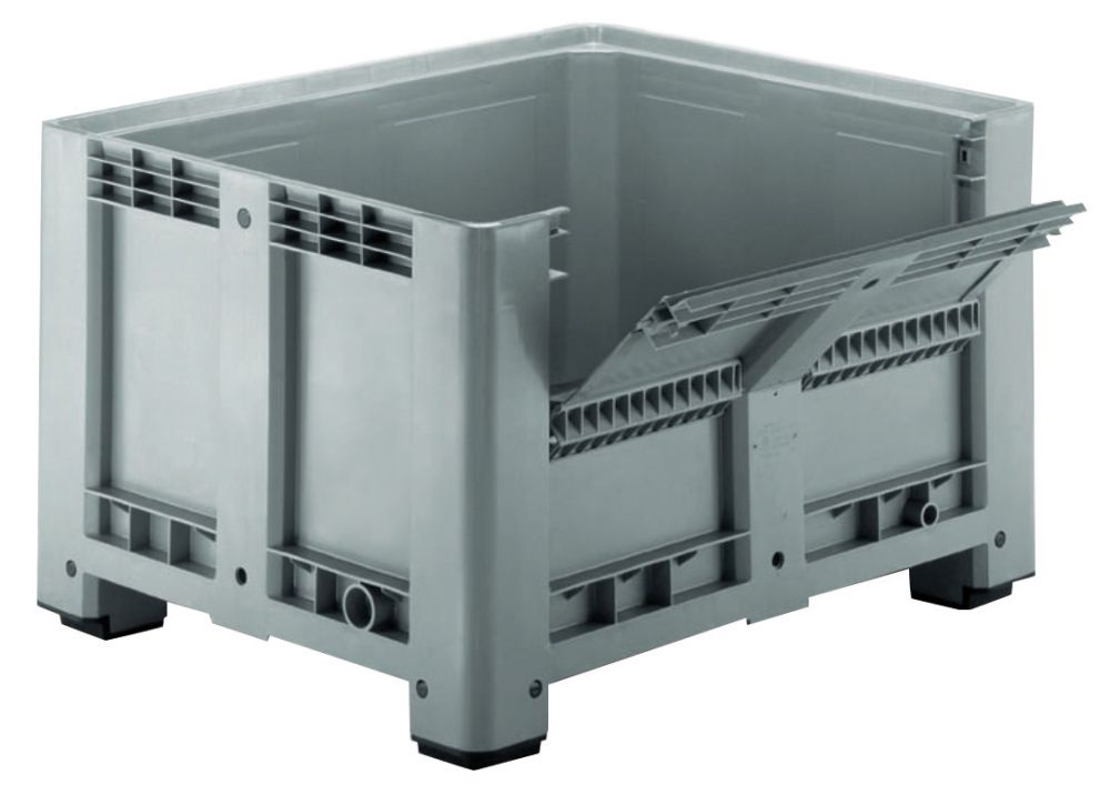 Produktbild Alpha Palettenbox m.4 Füßen 1200x1000x760mm, Klappe