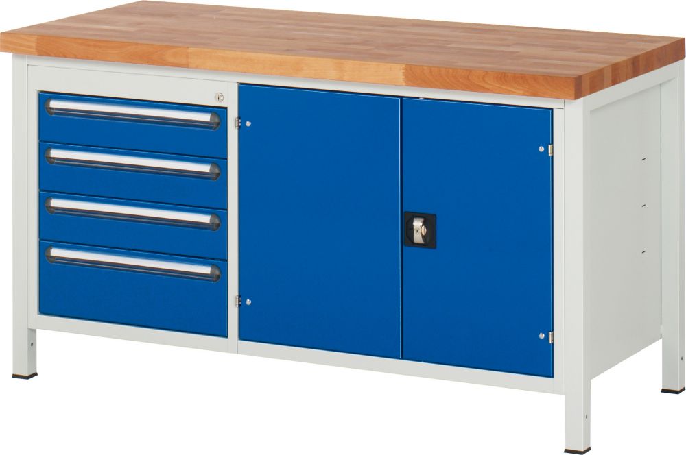 Produktbild RAU Werkbank B1500xT700 gr/bl4Sb.120+180,1Tür
