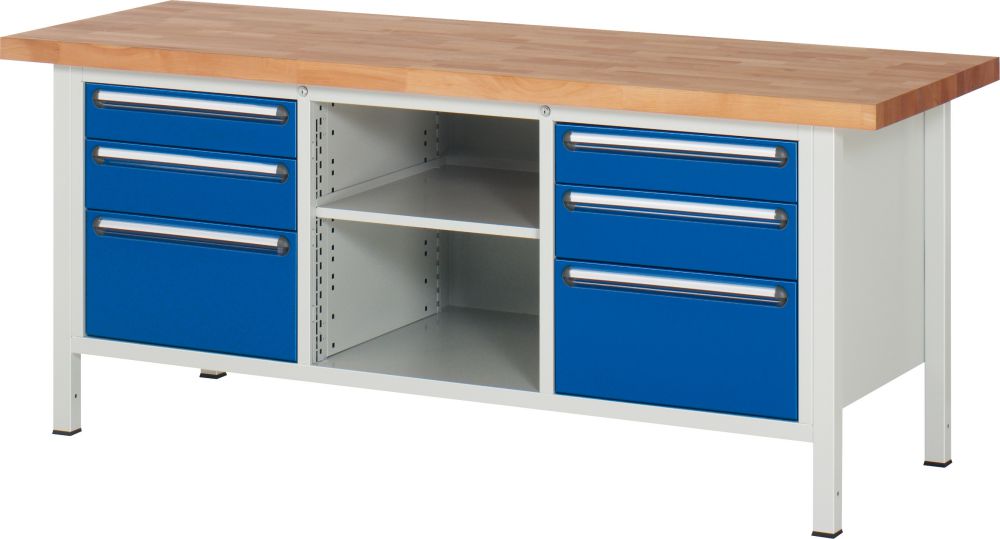 Produktbild RAU Werkbank B2000xT700 gr/bl6Sb.2x120/150/270,1FB