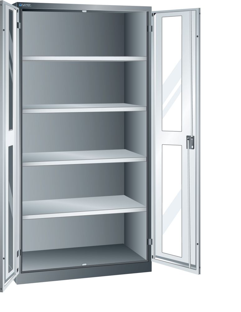 Produktbild LISTA Flügeltürschrank 7035 m.4Böden, Sichttür