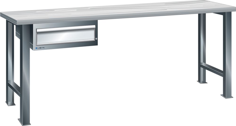 Produktbild LISTA Werkbank 2000x750x840 mm Multiplex40,1SL,grau bild 1