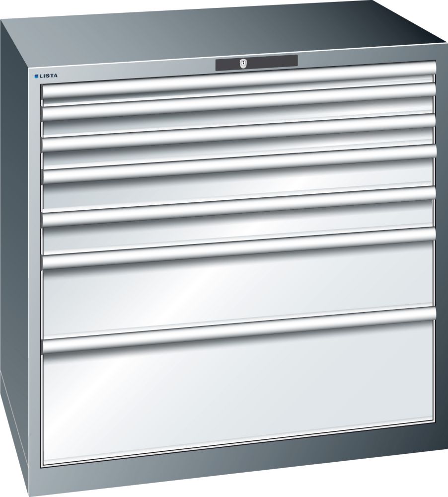 Produktbild LISTA Schubladenschrank grau H1000, 7 Schubladen bild 1