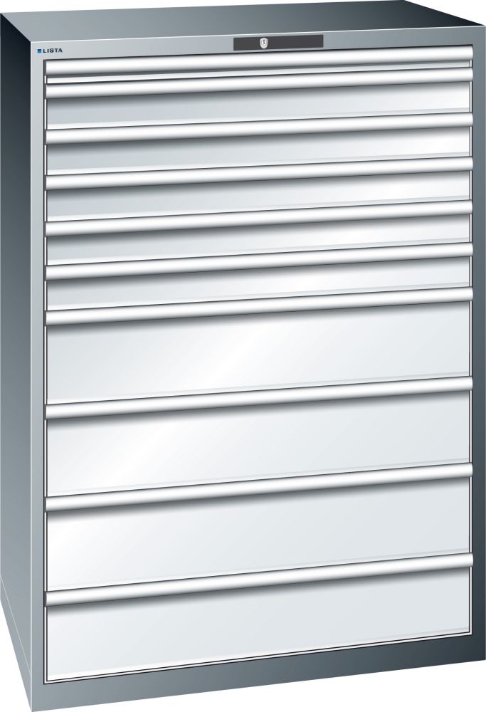 Produktbild LISTA Schubladenschrank grau H1450, 10 Schubladen