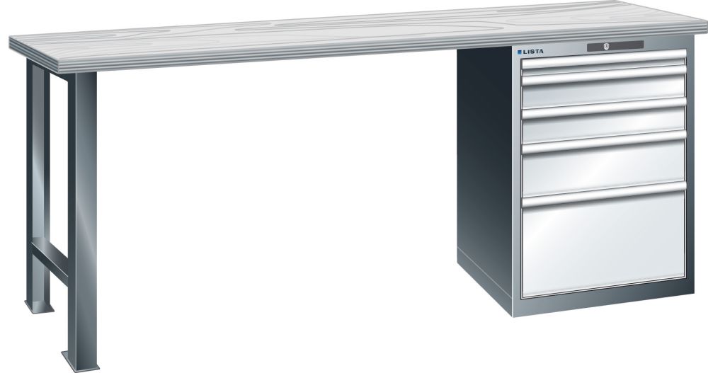Produktbild LISTA Werkbank 2000x700x840 mm Multiplex40,1Schr.5SL,gra bild 1