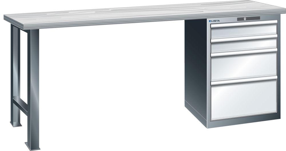 Produktbild LISTA Werkbank 2000x700x840 mm Multiplex40,1Schr.4SL,grm bild 1