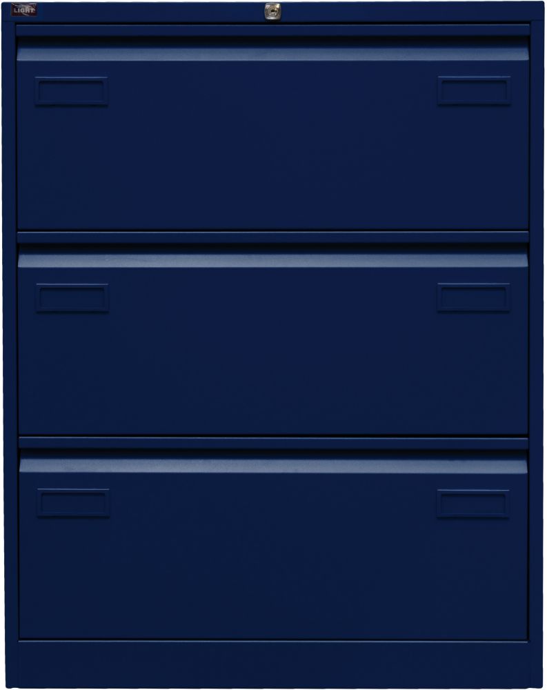 Produktbild Bisley Hängeregistraturschrank 2-bahn, blau 1016x800x622mm, 3 Schübe