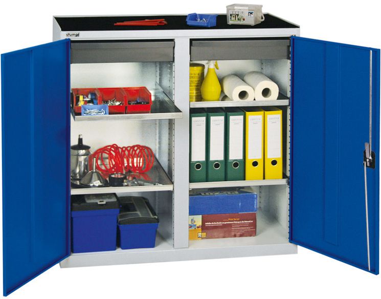 Produktbild Stumpf Werkzeugschrank 2 SL 4FB 1000x1000x500mm grau/blau bild 1