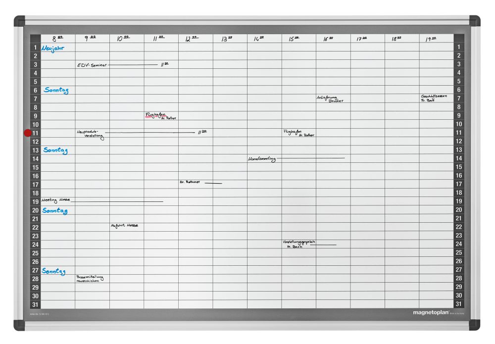 Produktbild Magnetoplan Monatsplaner 12x31 FelderAbm. 920 x 625 mm
