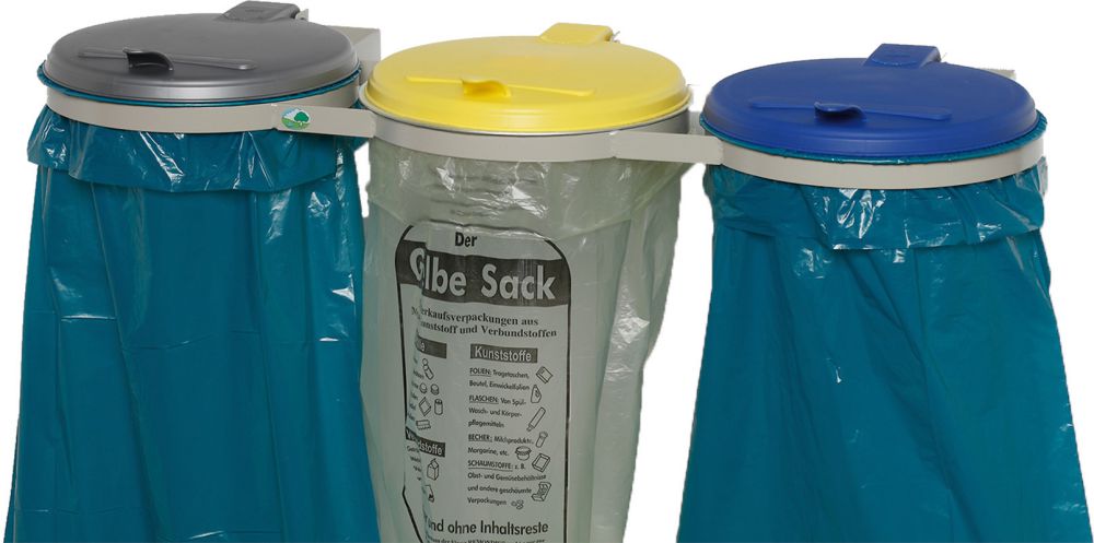 Produktbild Var Abfallsammler 3-fach verz. Wandbef. KS-Deckel