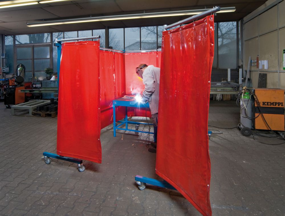 Produktbild TransTac Schutzwand fahrbar dunkelgrün matt