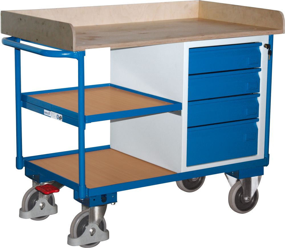 Produktbild Variofit Werkstattwagen 400 kg 4 Schubladen 3 Ladefl.