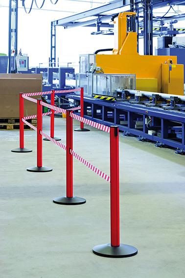 Produktbild Via Guide EXTEND SAFETY DOUBLE Sperrgurtpfosten Gurt rot/weiss 2x3,7 m bild 3