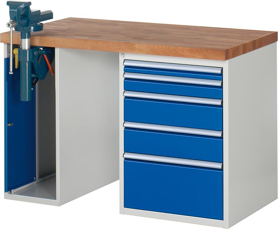 Produktbild Rau Werkbank Modell 7511 Breite 1250 x 700 x 840 mm 5 Schubladen