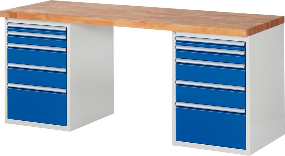 Produktbild Rau Werkbank Modell 7511 10 Schubladen Breite 2000 x 700 x 840 mm