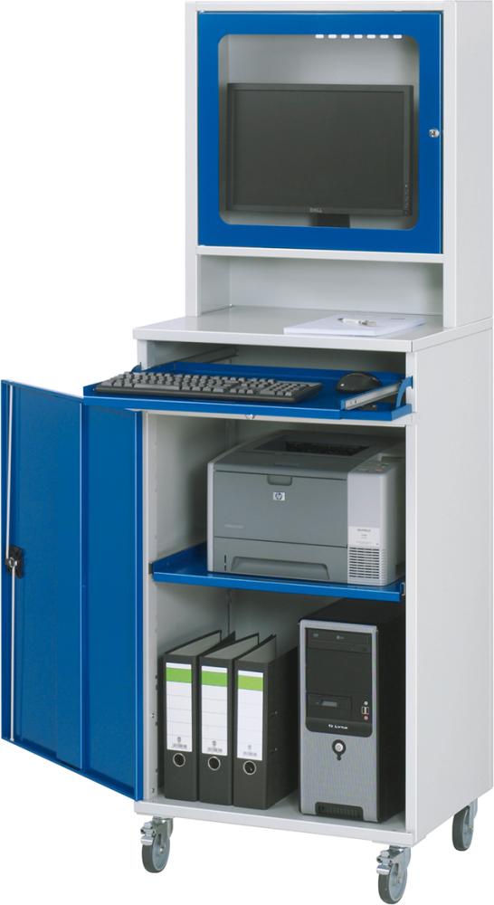 Produktbild RAU Computer-Schrank 650x520x1860 7035/5010 bild 2