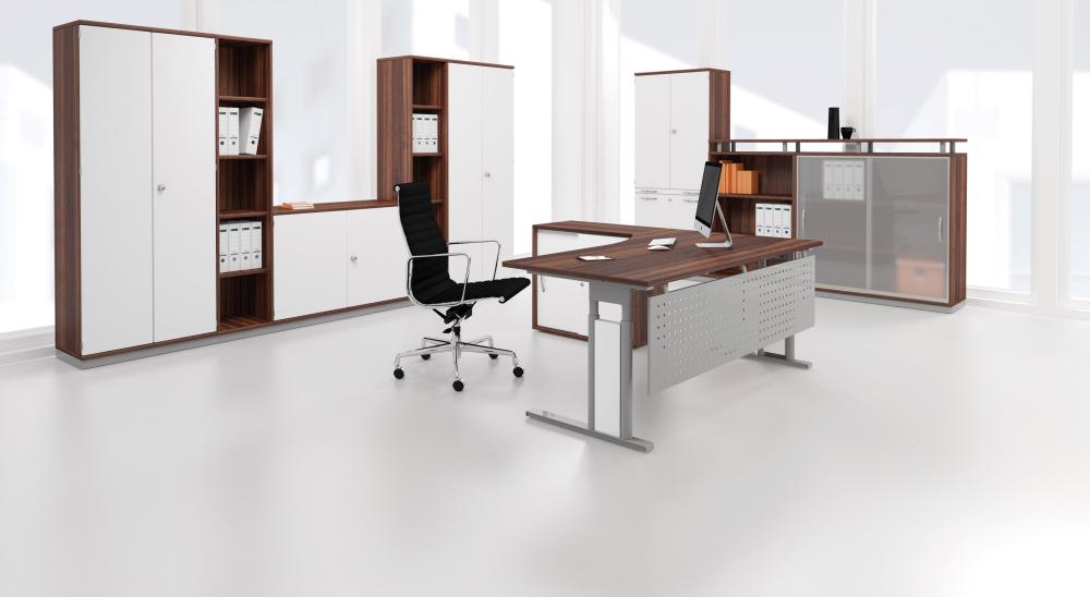 Produktbild Geramöbel PC-Schreibtisch l Nußbaum1800x800/1000,680-820 bild 3