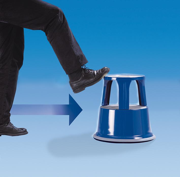 Produktbild Rollhocker Metall blau bild 2