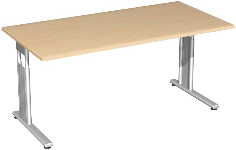 Produktbild Geramöbel Schreibtisch Flex C-Fuß Nußbaum höhenverstellbar 680–820 x 1600 x 800 mm