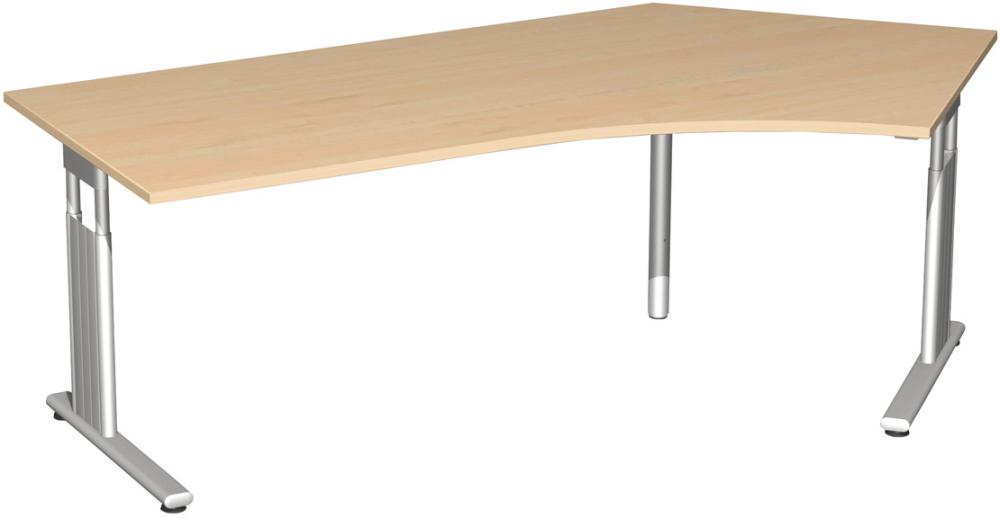 Produktbild Geramöbel PC-Schreibtisch rechts 680–800x2166x800/1130 mm Nussbaum