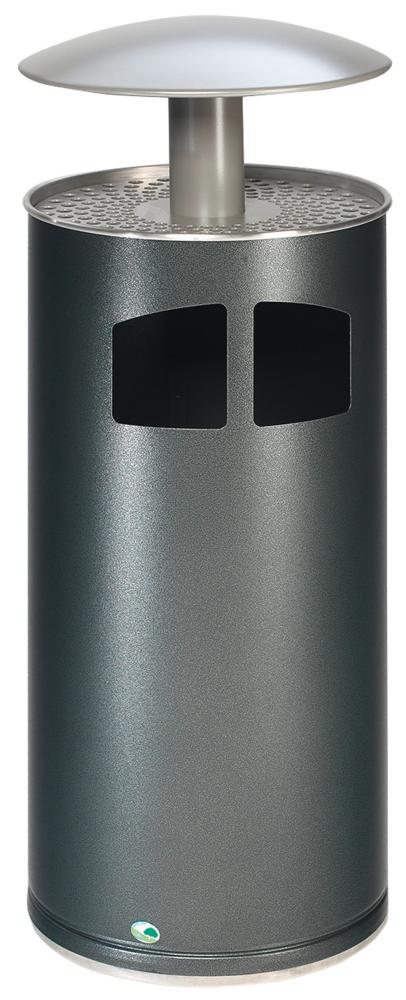 Produktbild Var Abfallsammler m. Ascher m.Dach silber