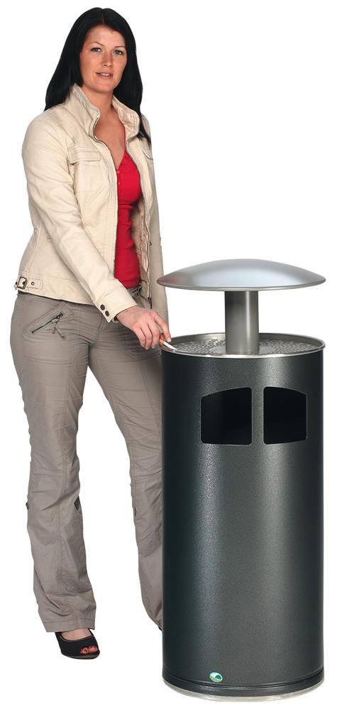Produktbild Var Abfallsammler m. Ascher m.Dach silber bild 3