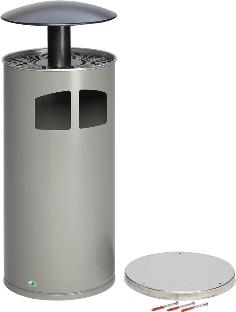 Produktbild Var Abfallsammler m. Ascher m.Dach antik-silber