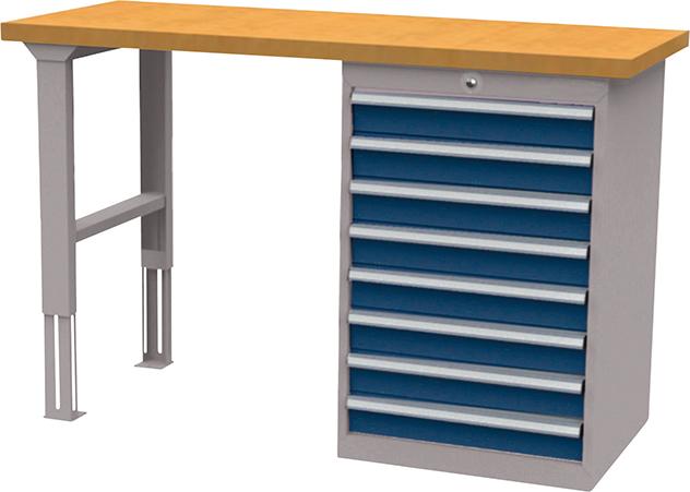 Produktbild Forum Reihenwerkbank Breite 1500mm mit 7 Schubladen RAL7035/5010