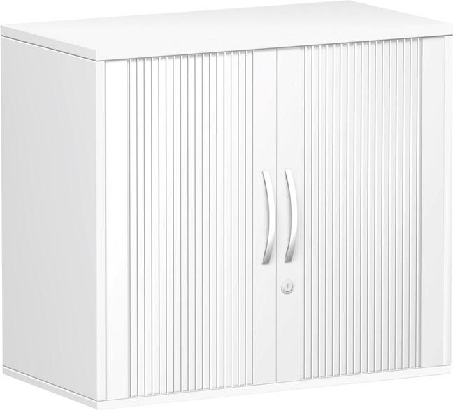 Produktbild Geramöbel Anstell Querrolladenschrank 720x800x425mm weiß/silber
