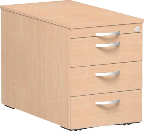 Produktbild Geramöbel Rollcontainer 3 Metall Schubfächer 430x600x566mm Buche
