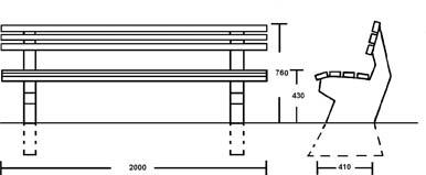 Produktbild Lignit Ruhebank 2 m Kambala Gew. 120 kg bild 2